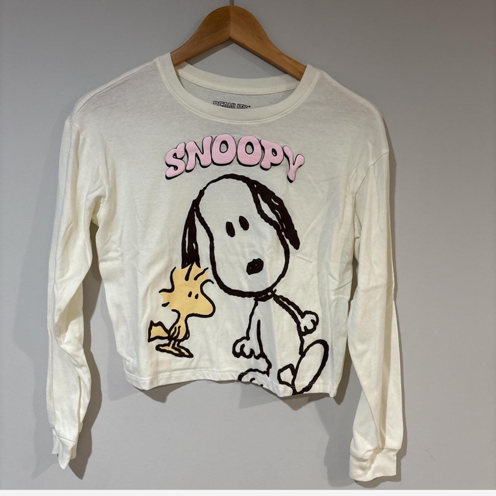 Peanuts Snoopy Woodstock Long Sleeve Graphic Tee Girl's XL (14/16) White - Picture 5 of 5